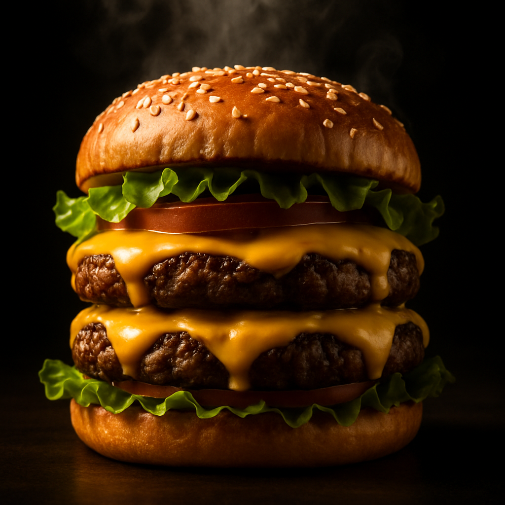 Hamburguesa doble con queso fundido